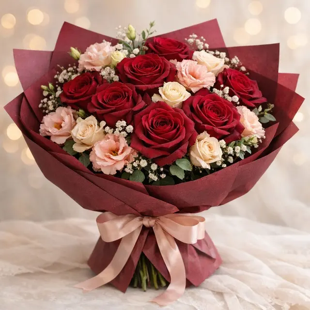 Bó hồng đỏ 12 bông